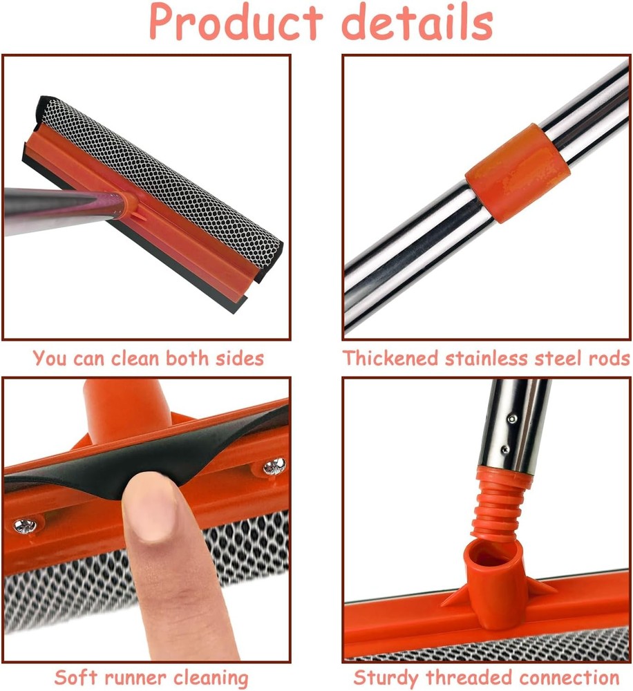 Window Squeegee for Cleaning, Cleaner 58", Red