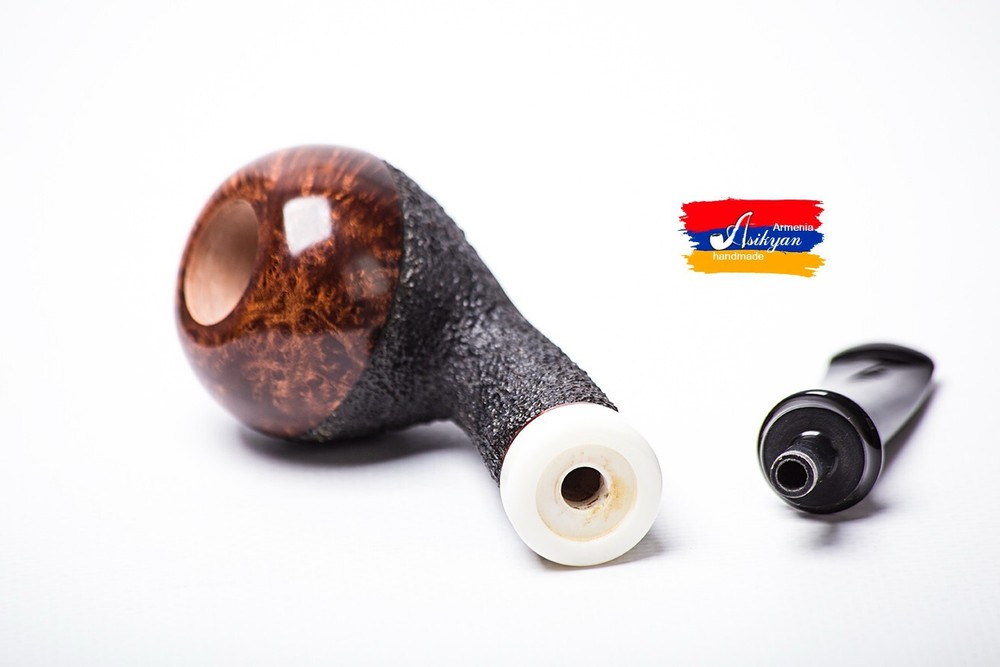 Asikyan Pipe #438/24 Apple Partially Smooth Rusticated Hand Made