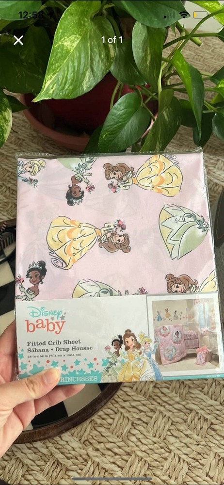 Fitted Disney princess Crib Sheet Kohls 100% Polyester