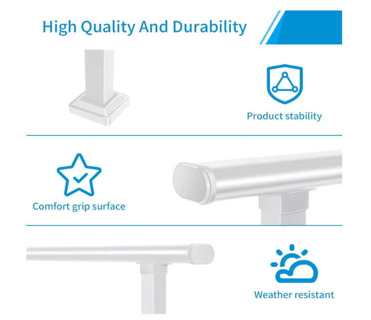 Horizontal Flat Railing with Installation Kit (40"h, 48"w); White Wrought Iron