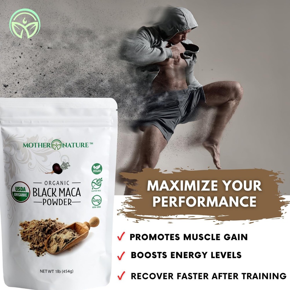 Black Maca Root - Organic Peruvian Maca for Men - Strength, Endurance & Perfo...