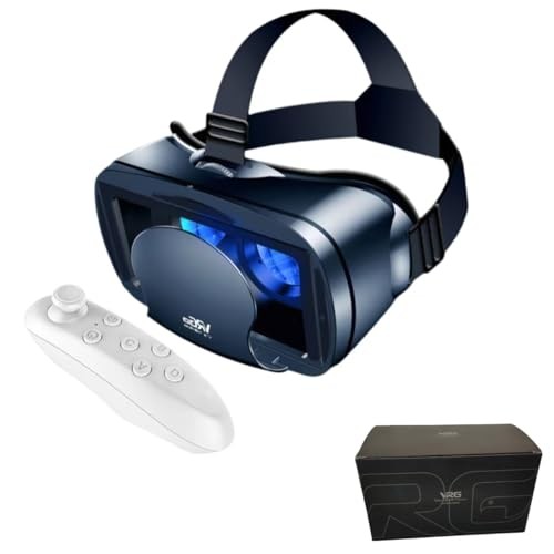 3D VR Headset Virtual Reality Glasses Headset with Controller with iPhone black