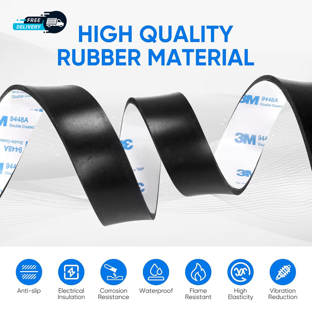 Rubber Strips Solid Rubber Sheets Self Adhesive Neoprene Rolls & Strips for DIY