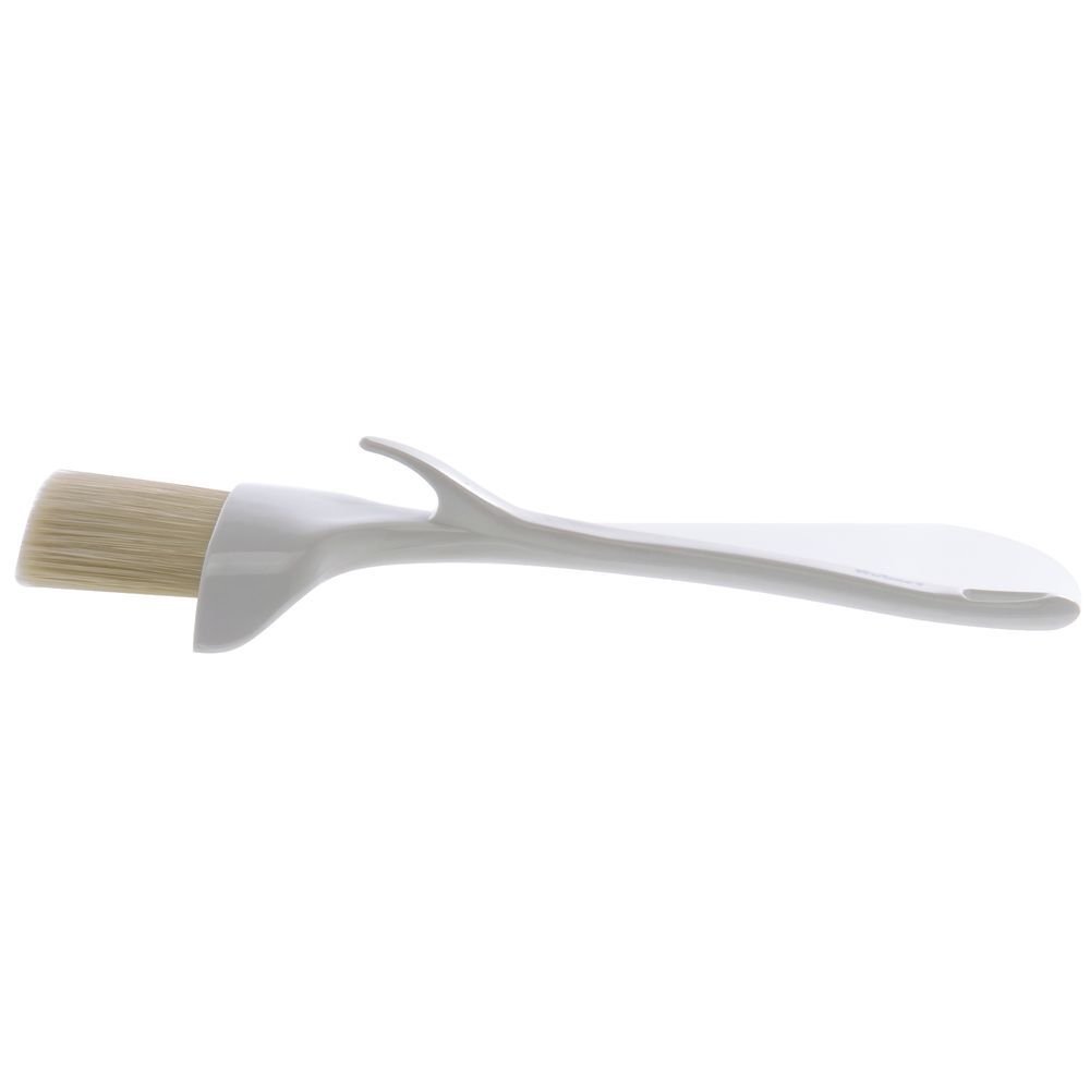 HUBERT® Boar Bristle Pastry Brush with White ABS Plastic Handle with Hook - 9"L