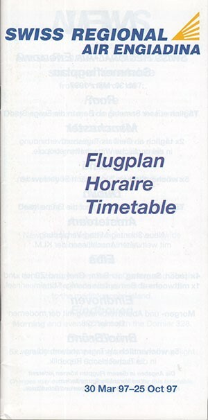 Air Engiadina timetable 1997/03/30