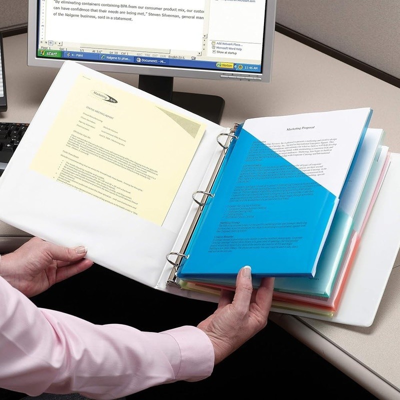 Translucent File Jackets 10 Pack Water Resistant Document Sleeves Polypropylene