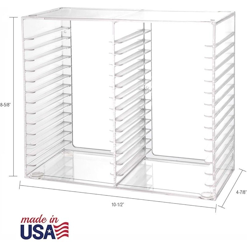 Stackable Clear Plastic CD Organizer w/Rubber Feet Rectangular Jewel Case Holder