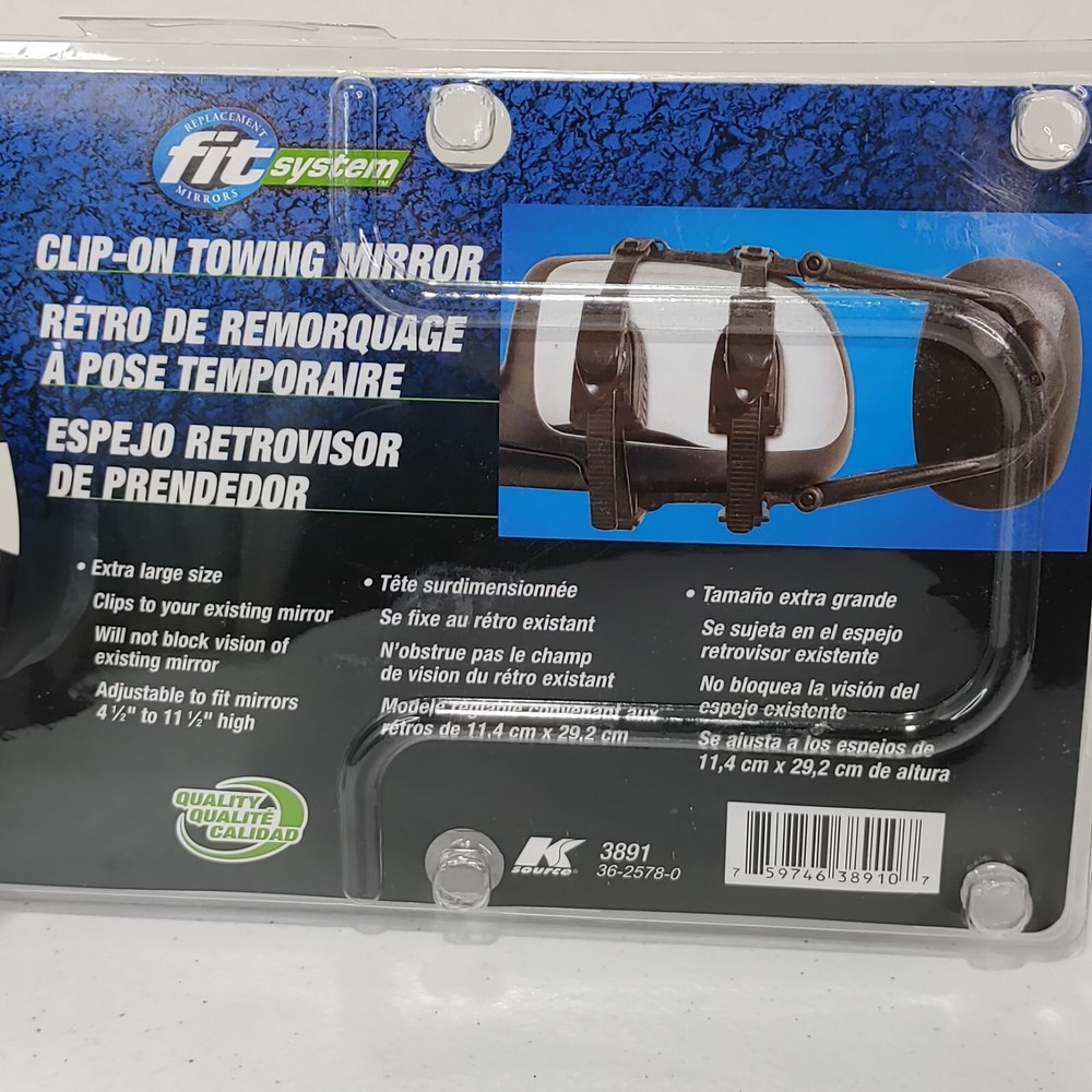 K Source Fit System 3891 Universal Clip-on Trailer Towing Mirror