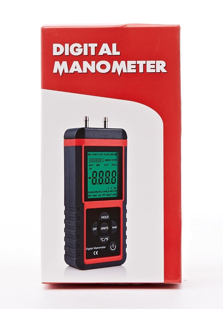 Advanced Digital Gas Pressure Tester with Multiple Units - Durable Rubber Design
