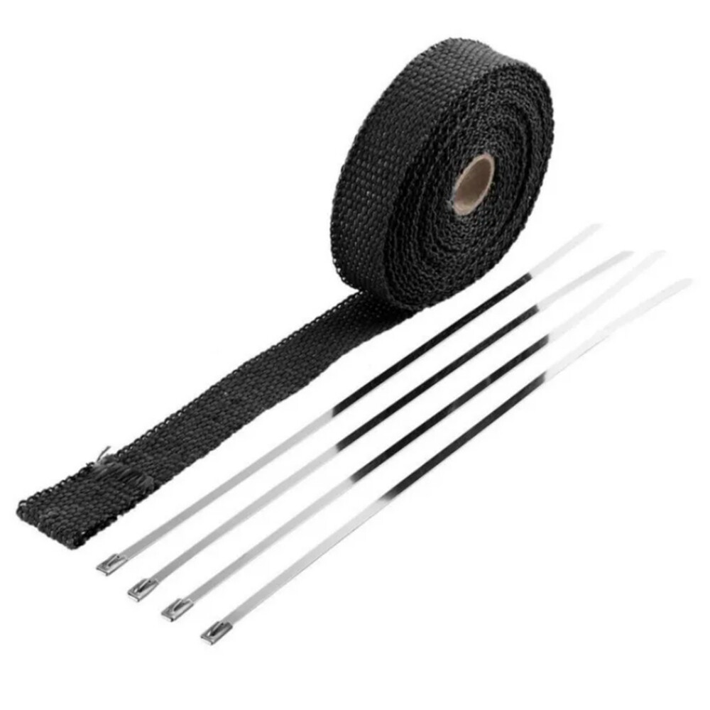16ft Exhaust Header Heat Pipe Insulation Shield Thermal Wrap Motorcycle Black
