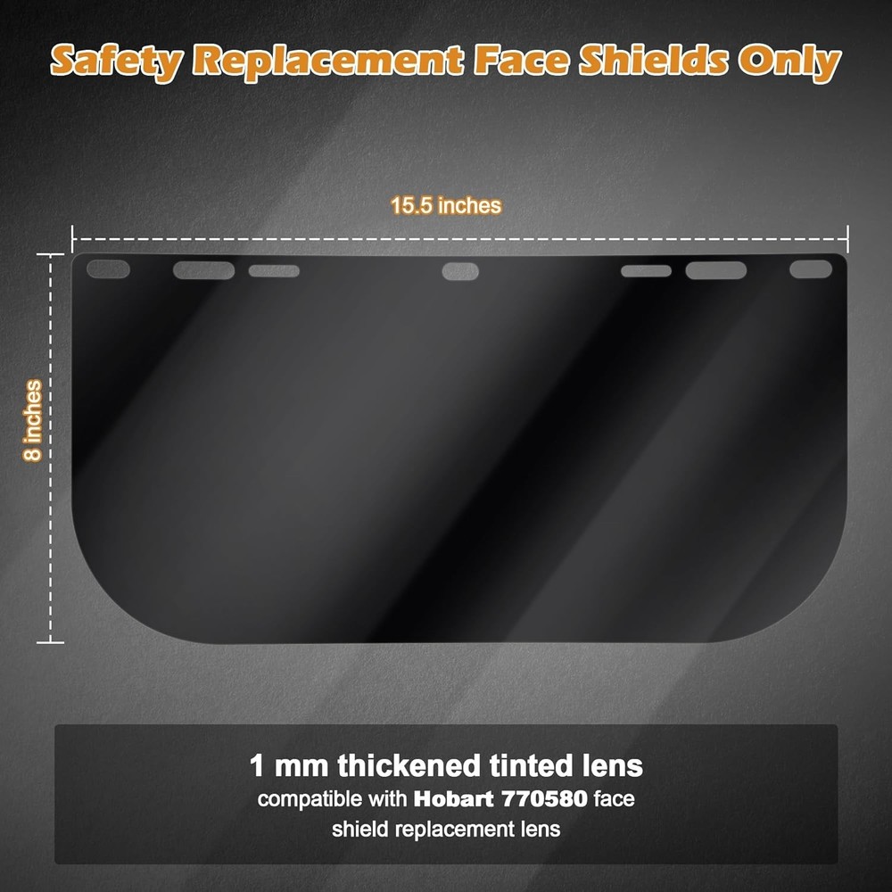 Easy-Install Tinted Face Shield Replacement for Cosplay, Welding & Grinding