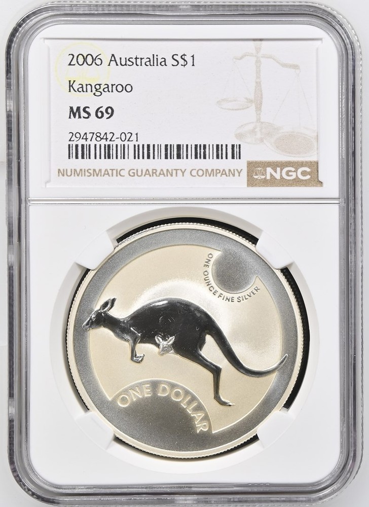 2006 Australia S$1 KANGAROO NGC MS 69