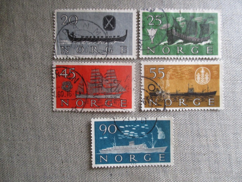Norway, Scott# 382-386, used