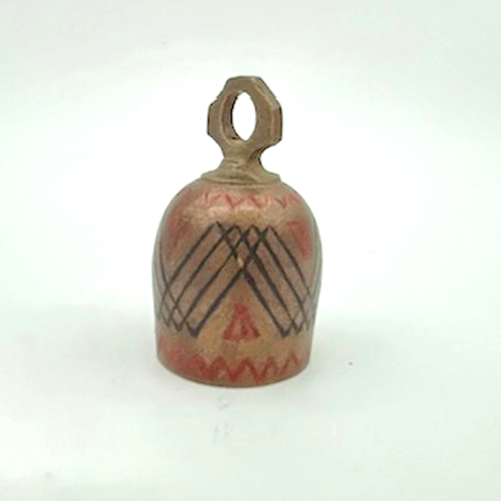 Brass Bell from India Black and Red Design