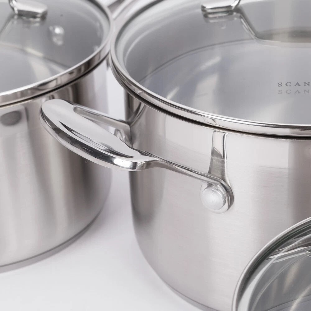 Scanpan Impact 3 Piece Saucepan Set - Stainless Steel 3pc