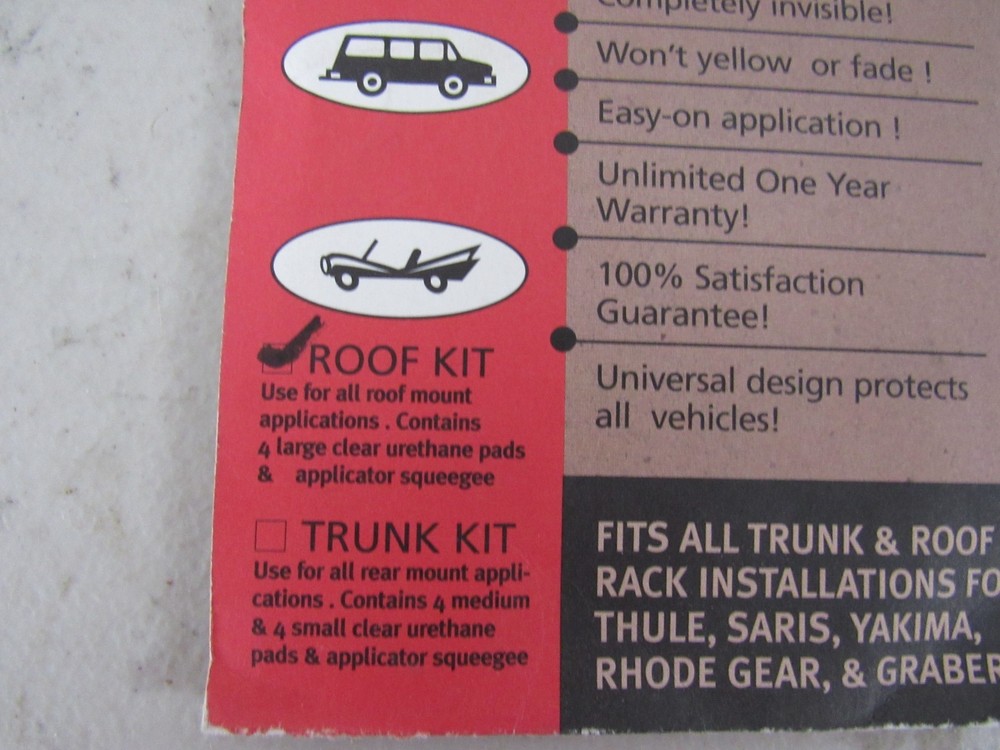 Clear Shield Roof Rack 3m protector Kit 4 Piece