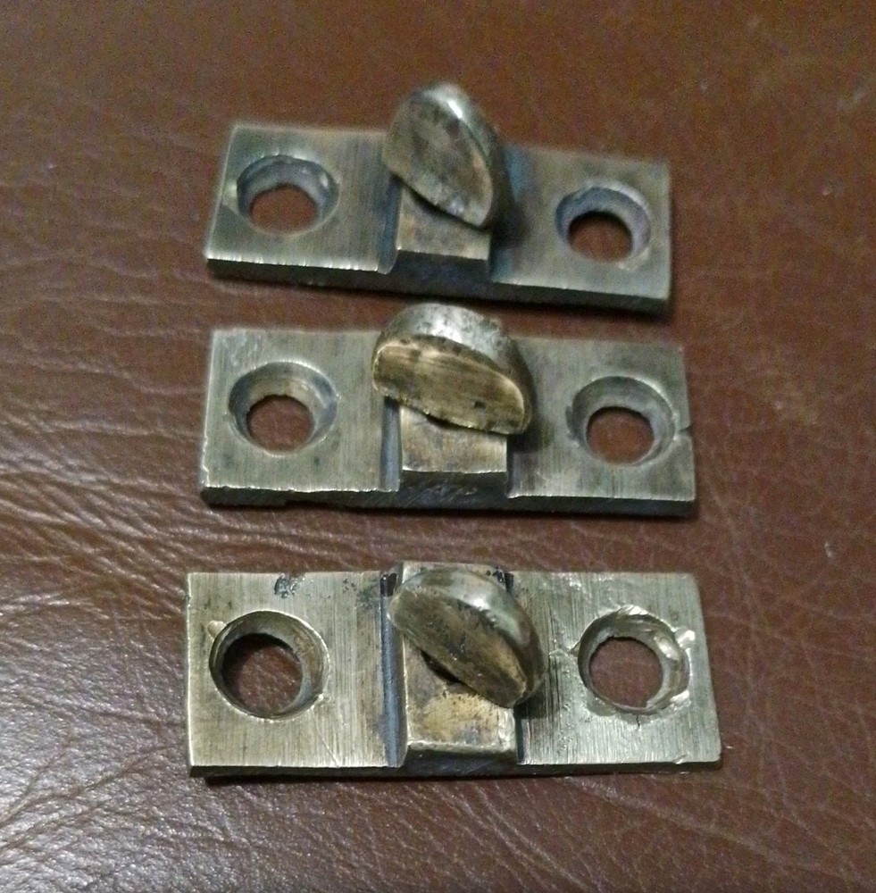 £5@ Old Solid Brass Window Sash Pivot Pins Vintage Hardware Reclaimed
