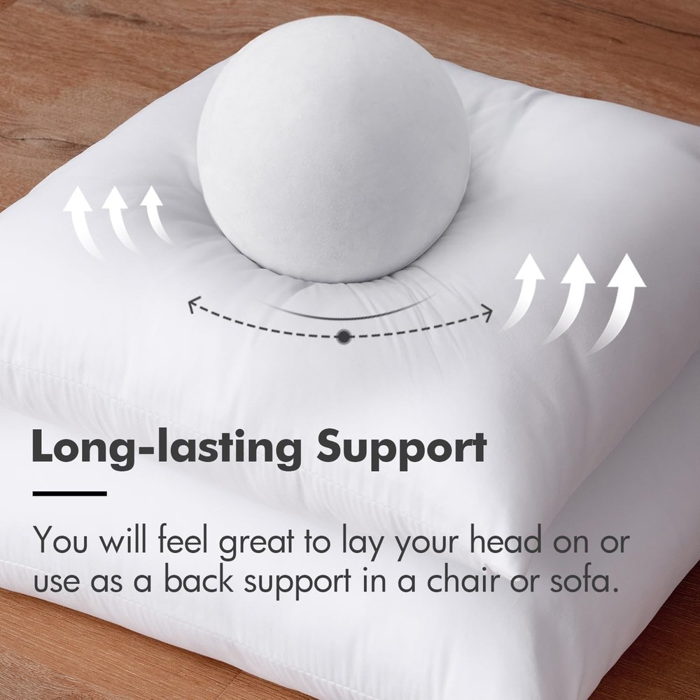 Decorative Pillow Insert Sham Rectangular Standard Size Loose Poly Fiber