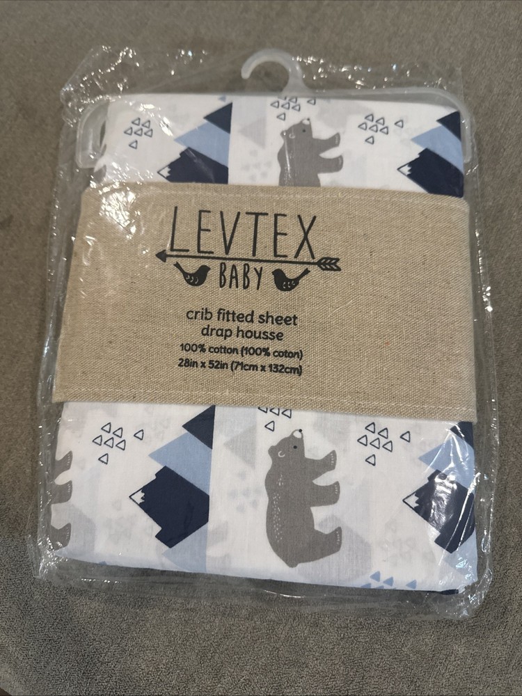 Levtex 28x52 Crib Sheet With Bear Pattern