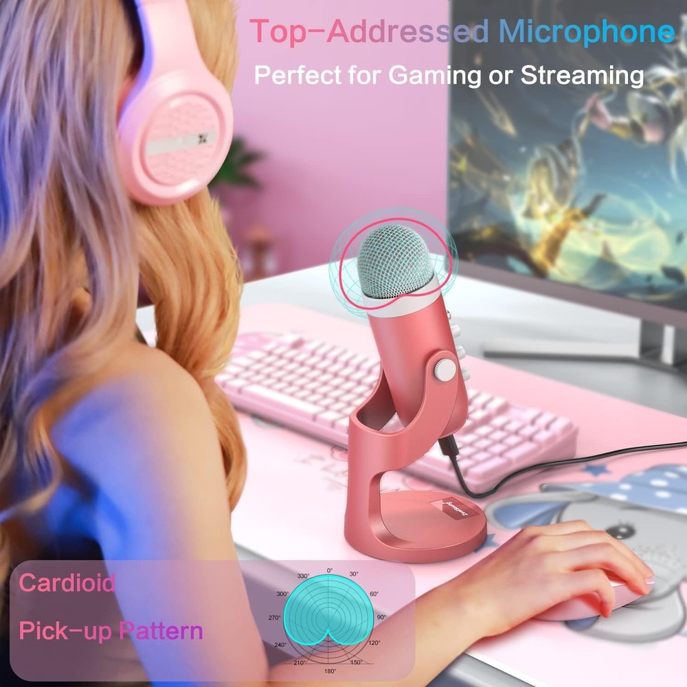 ZealSound Gaming USB Microphone - Pink