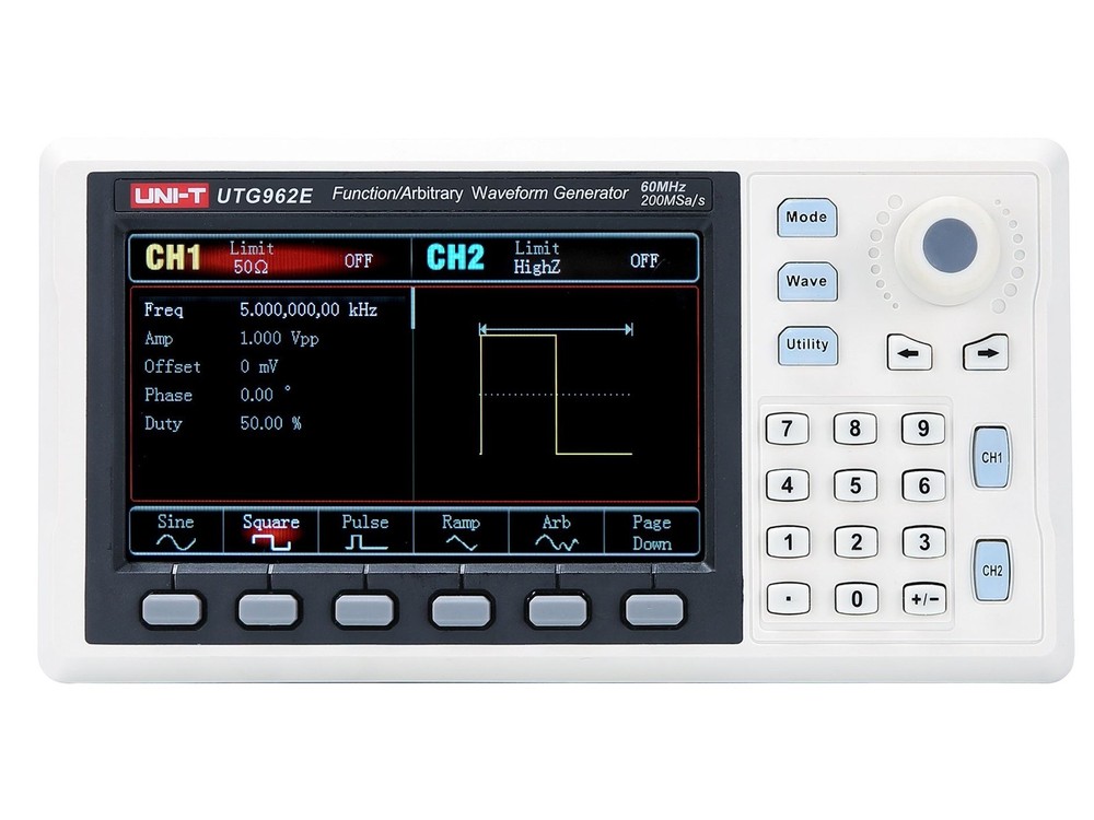 UNI-T Generator: arbitrary, function; 60MHz; LCD TFT 4,3"; 480x272
