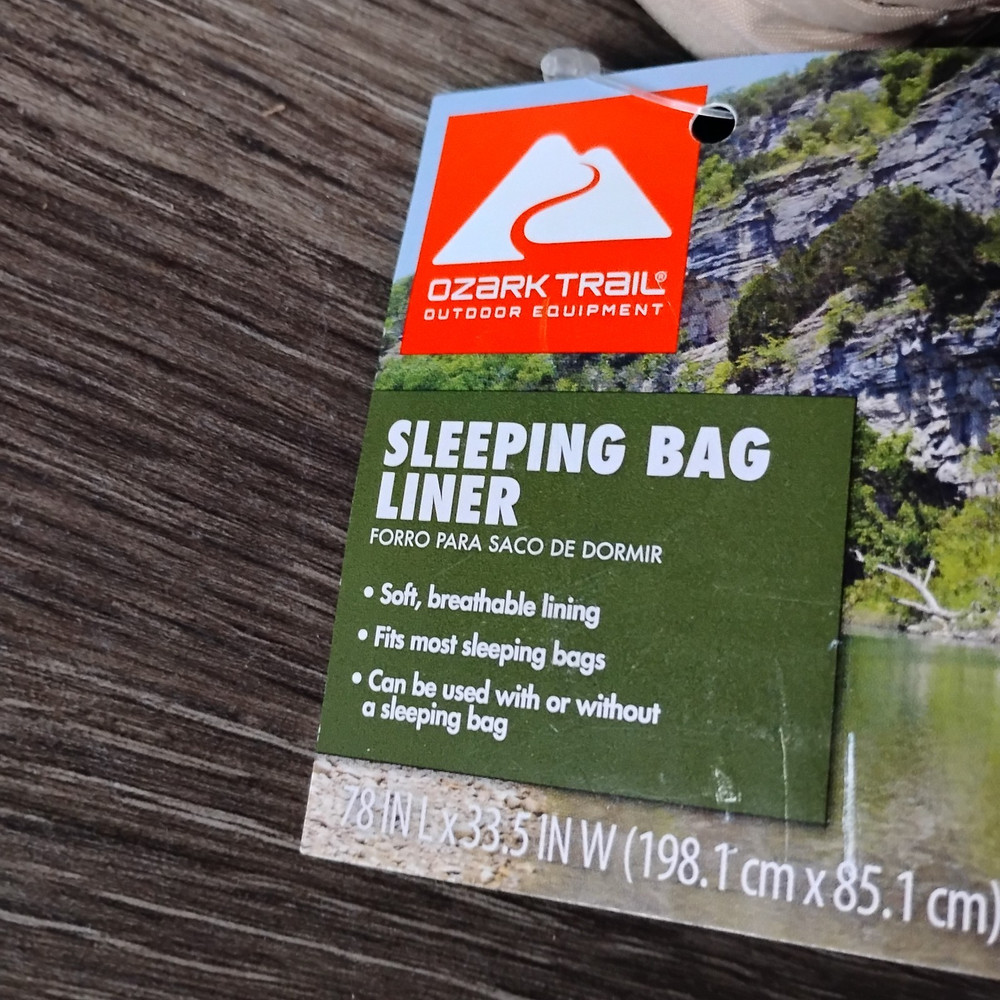 Ozark Trail Rectangular Liner Sheet BEIGE Camping Sleeping Bag 78x33.5" NEW