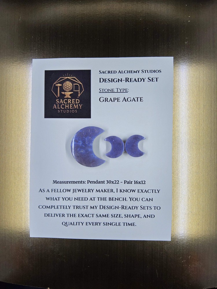 Crescent Moon - Grape Agate - Design-Ready Set