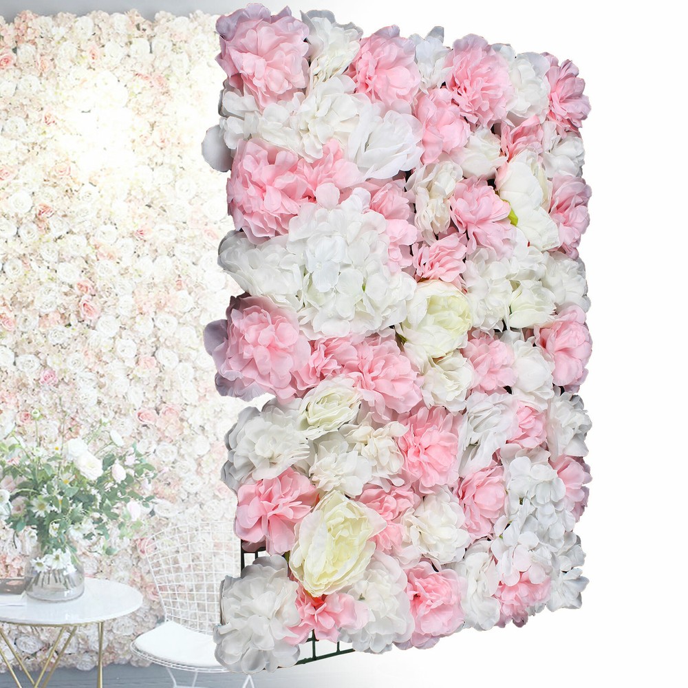 6X Artificial Flower Wall Panel Rose Hydrangea Wedding Party Venue Decor