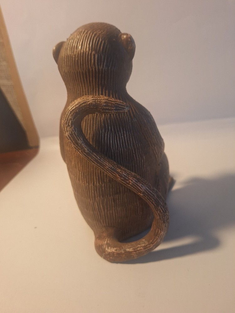 Cast Metal Monkey 7.5" Figurine Single Bookend