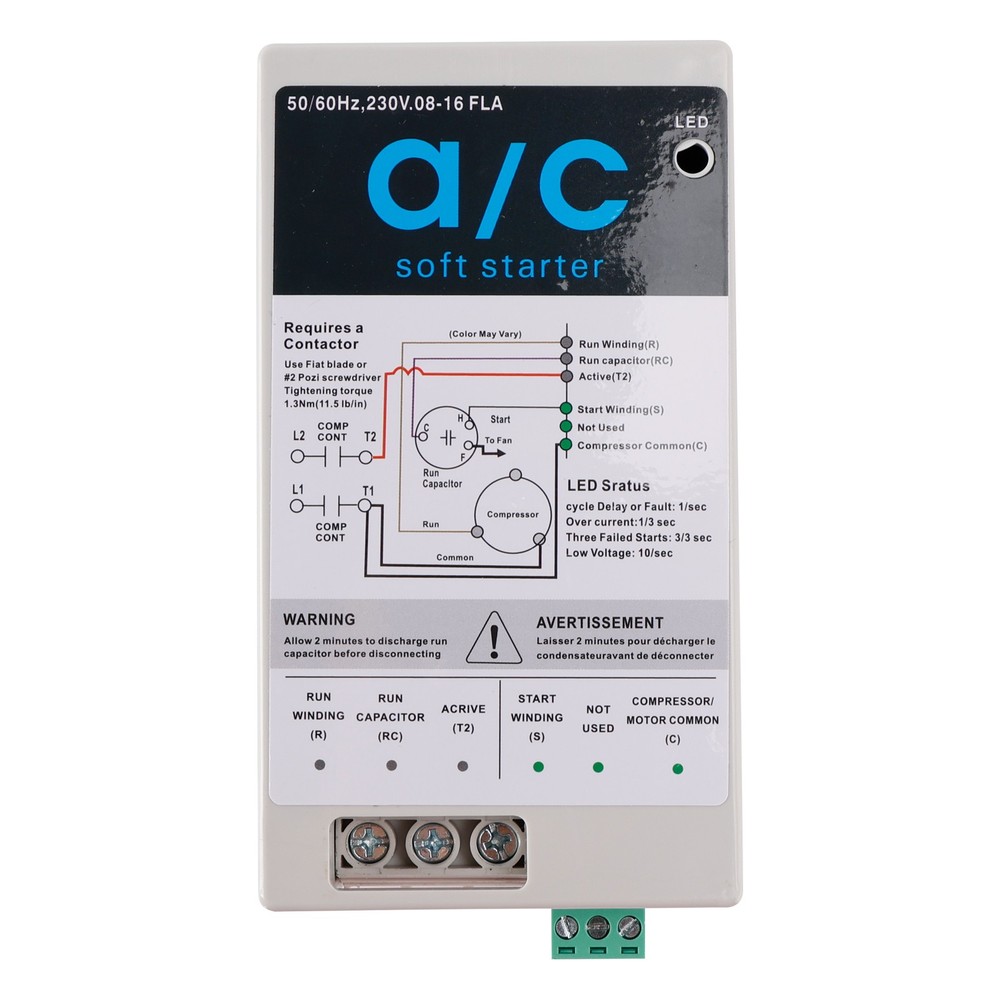 ❄️08-16A Soft Start Module For 1.75-3.5 Ton AC Units Reverse Motor Protection