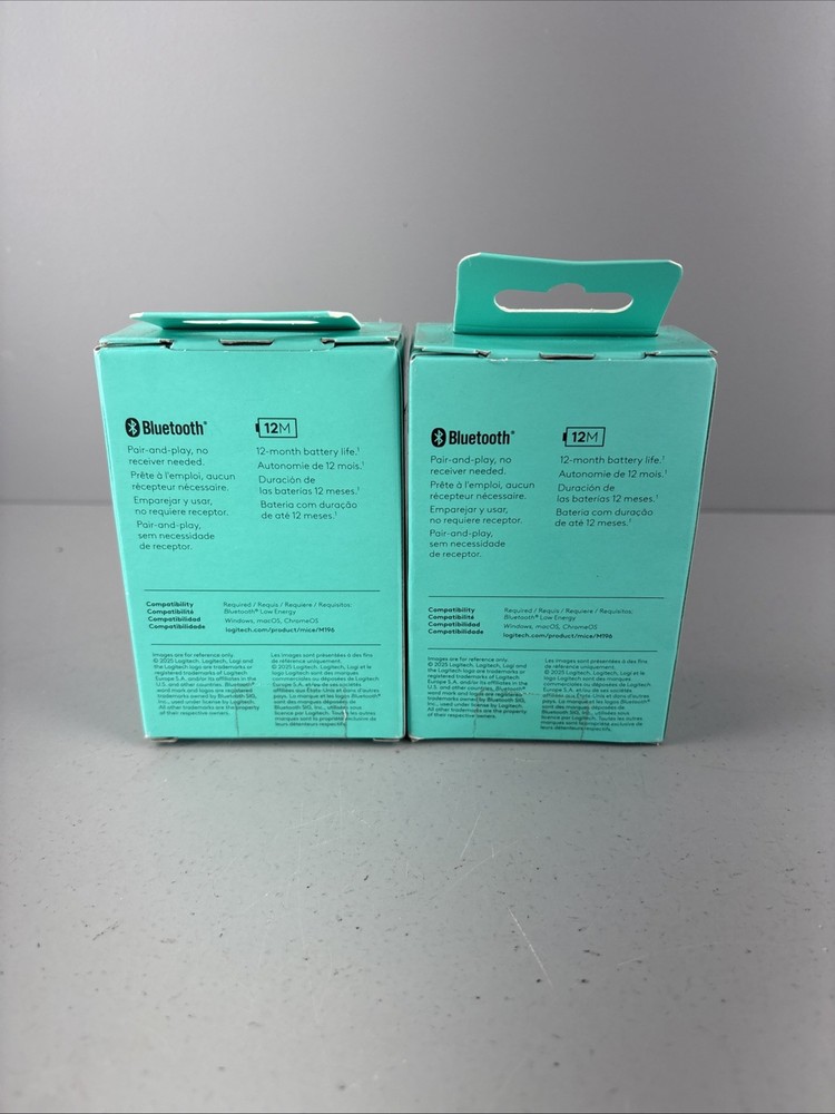 2pk Logitech Wireless Connection Ports M196 Mouse Bluetooth Compact