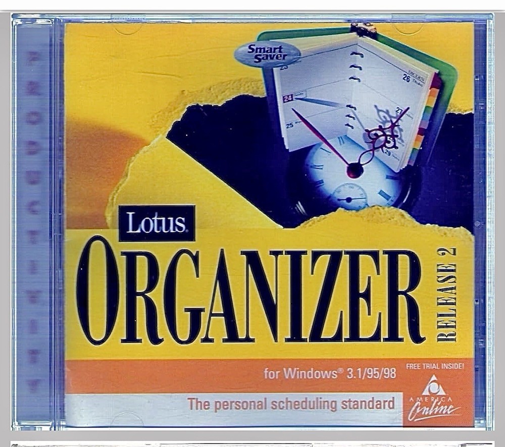 Lotus Organizer Release 2 PC CD-ROM Vintage Windows Software Personal Scheduler
