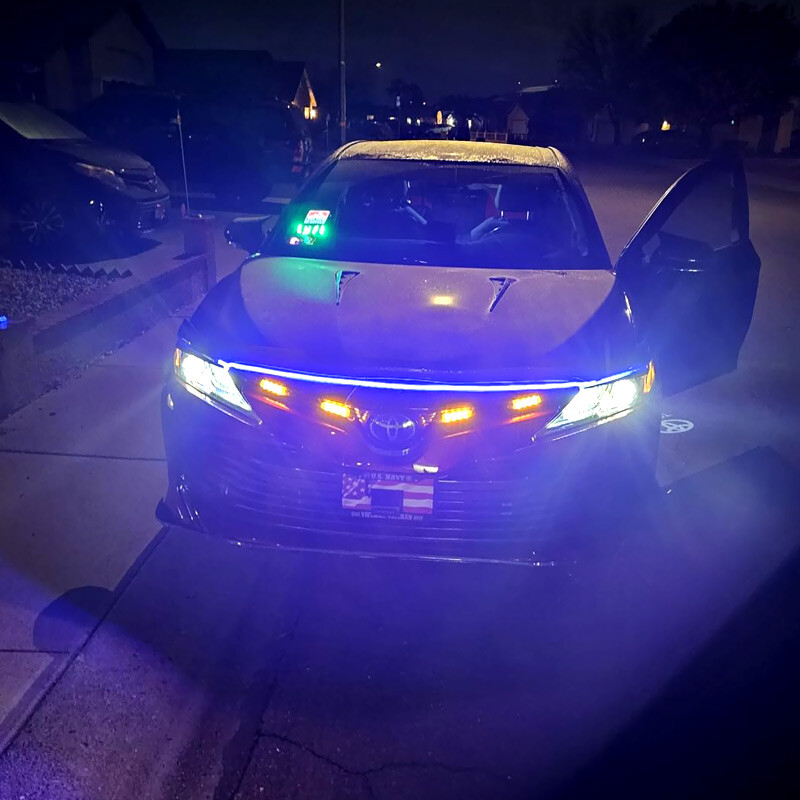 4x Car Front Grille LED Emergency Strobe Flash Warning Light Remote Control Kits