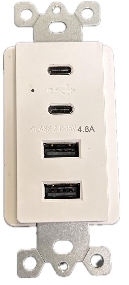 USB-C USB-A Combo Receptacle White Bulk Available