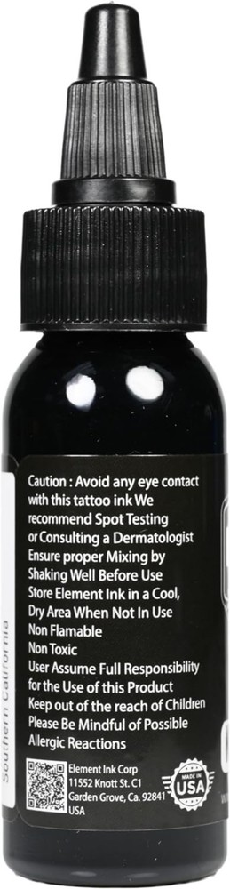 Nighthawk Black Tattoo Ink - Permanent Solid Black Color for Outlining, Shadi...