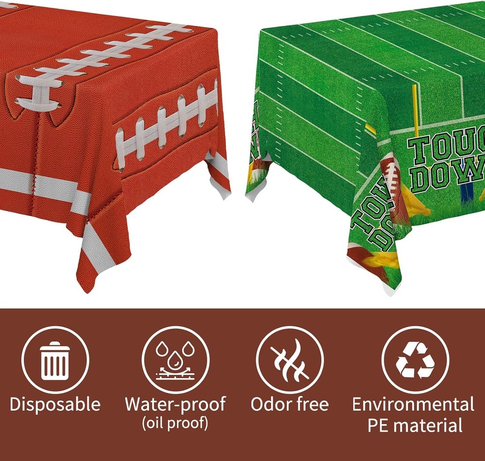 Gatherfun 2-Pack Football Decorations – 108" x 54" (Rectangular), Green