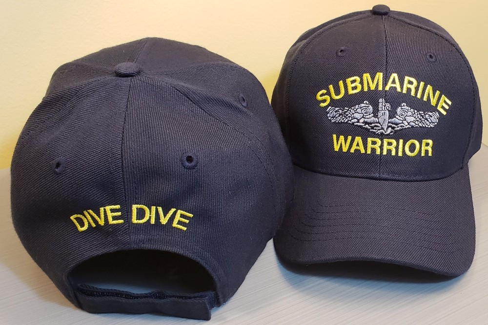 SUBMARINE WARRIOR Ball Cap SILVER FISH High Quality Wool Stitched Hook/Loop