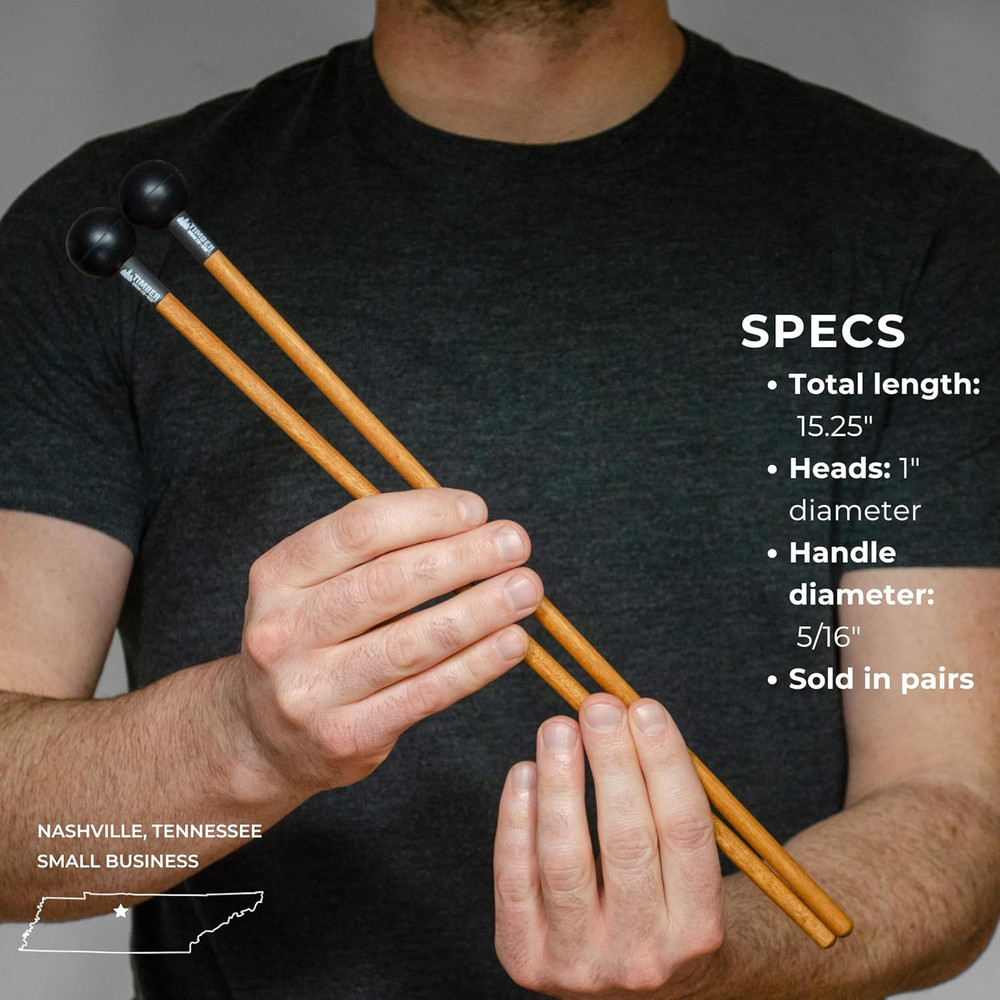 Timber Drum Co. Marimba/Tongue Drum Mallets — U.S.A. ASSEMBLED — Percussion Stic