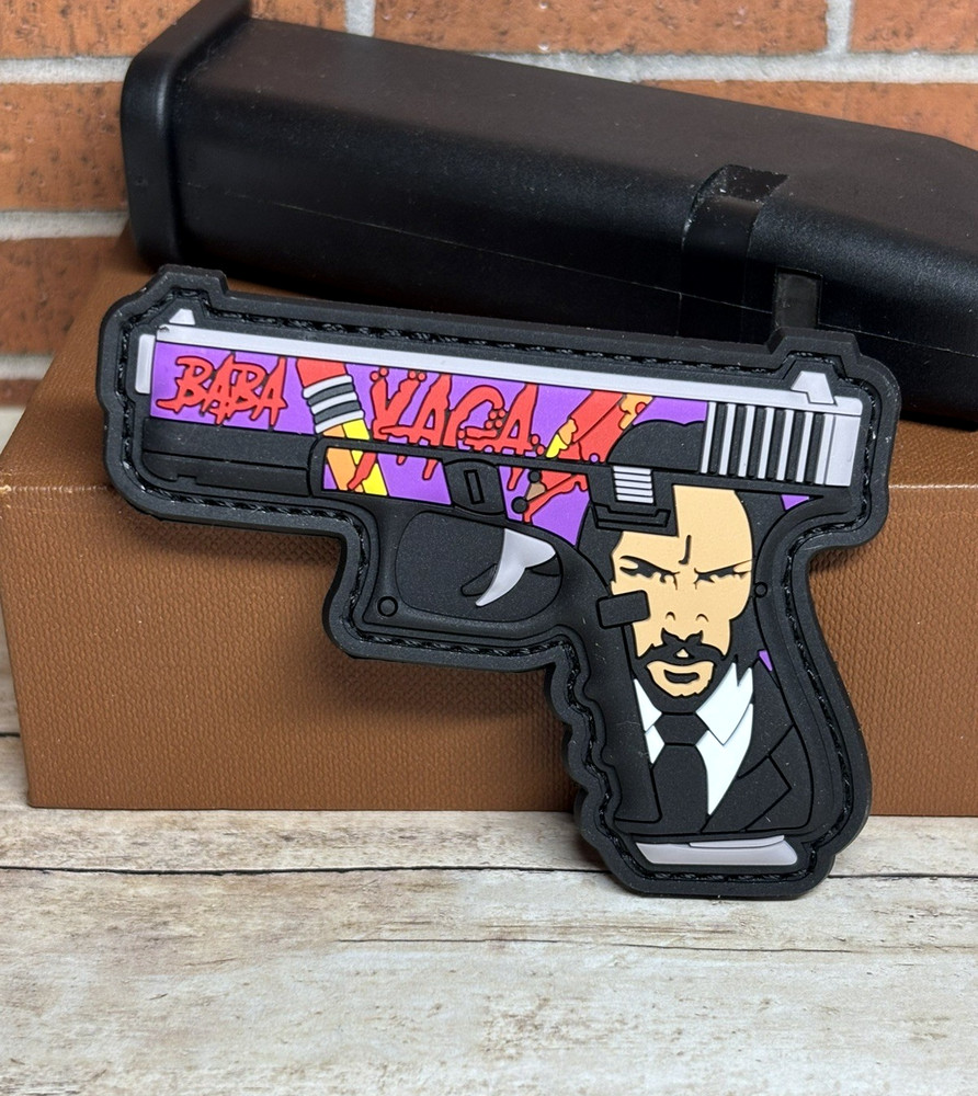Tactical PVC Patch - John Wick Gun Patch - Hook Loop Morale Wick Gun Patch