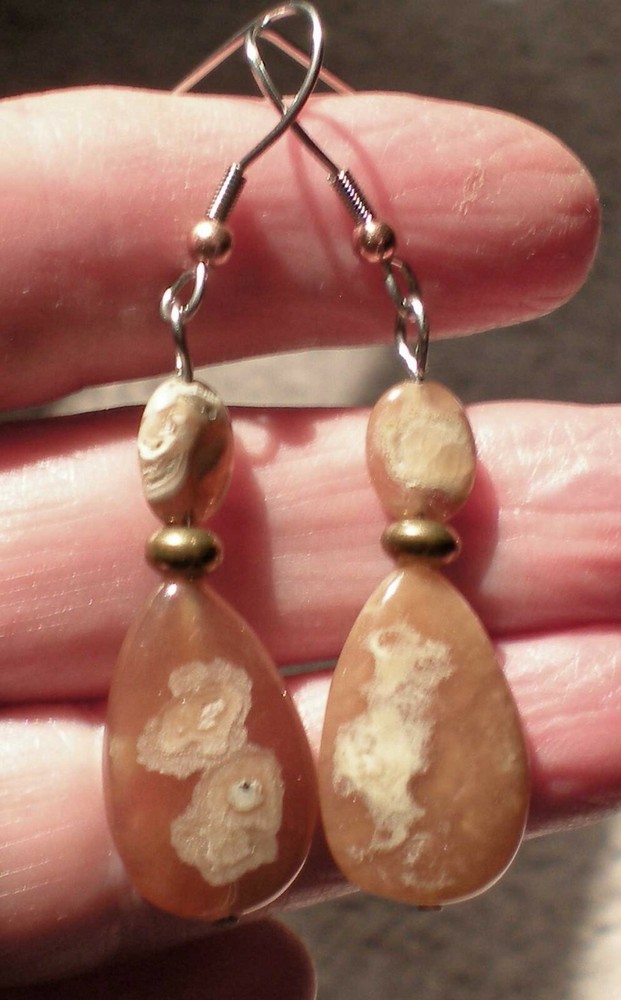 Agate Drop Earrings - Balance, Grounding, Healing e127