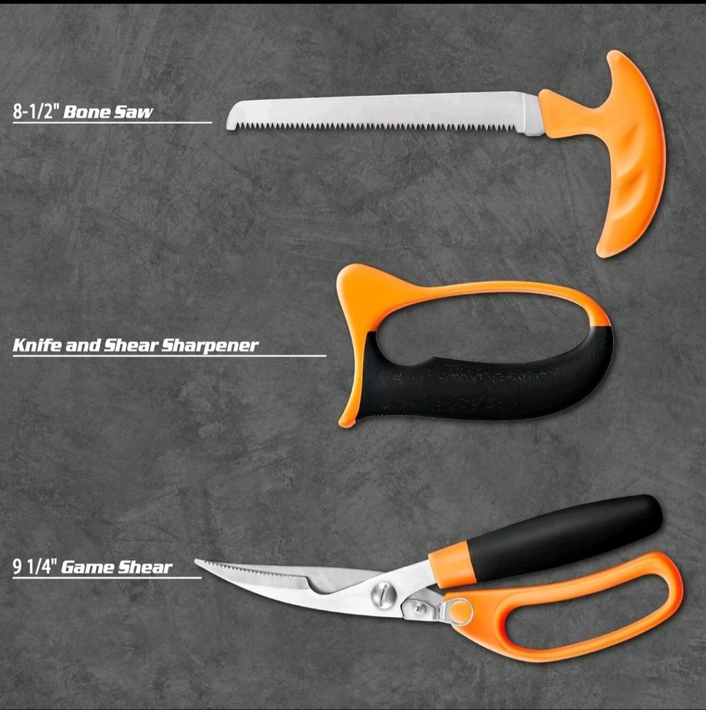 Knife Set Field Dressing Kit Portable Butcher Game Processor Set, 12 Pieces