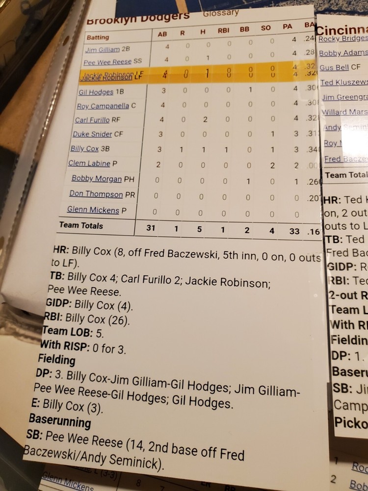 1953 Brooklyn Dodgers Program Jackie Robinson Base Hit Rare Vintage