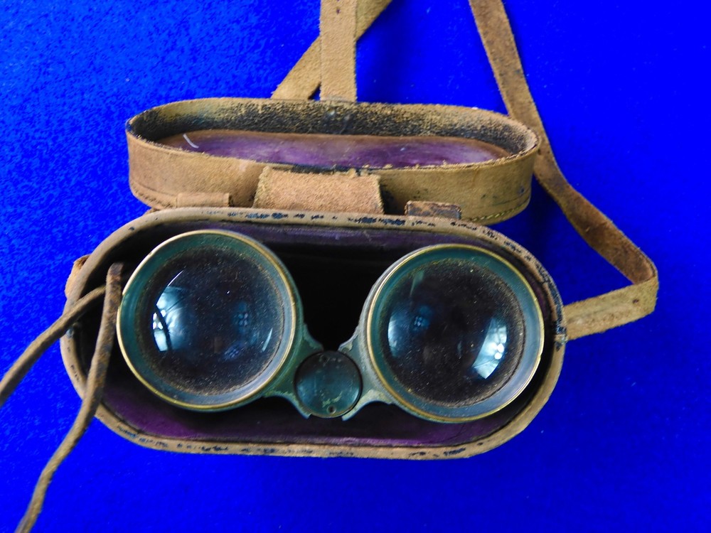 US WW1 Antique Oold Binoculars w/ Case