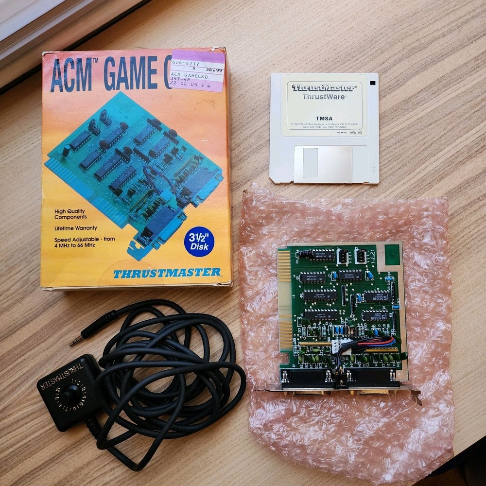 VTG Thrustmaster ACM Game Card IBM Windows 95 Thrustware Plug & Play - READ