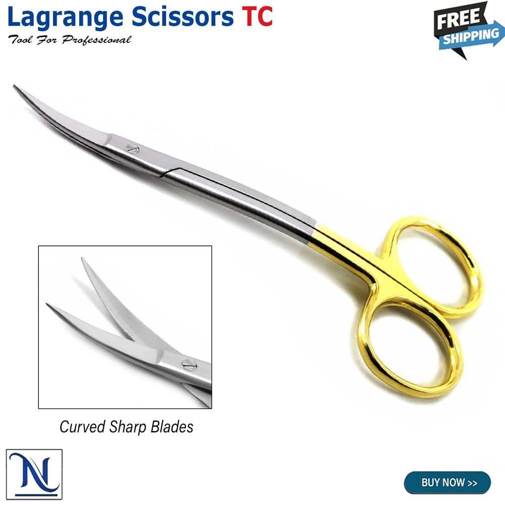 TC LaGrange Scissors Curved Surgical Shears Tissue Dental Gum Microsurgery