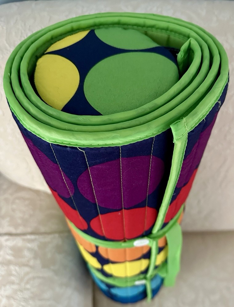 Beach Or Resting Mat with Neck Roll & Carrier Strap. Washable