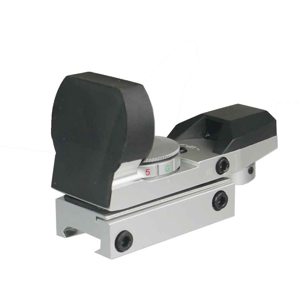 New Reflex Red and Green Adjustable Dot Sight Anodized Silver Finish
