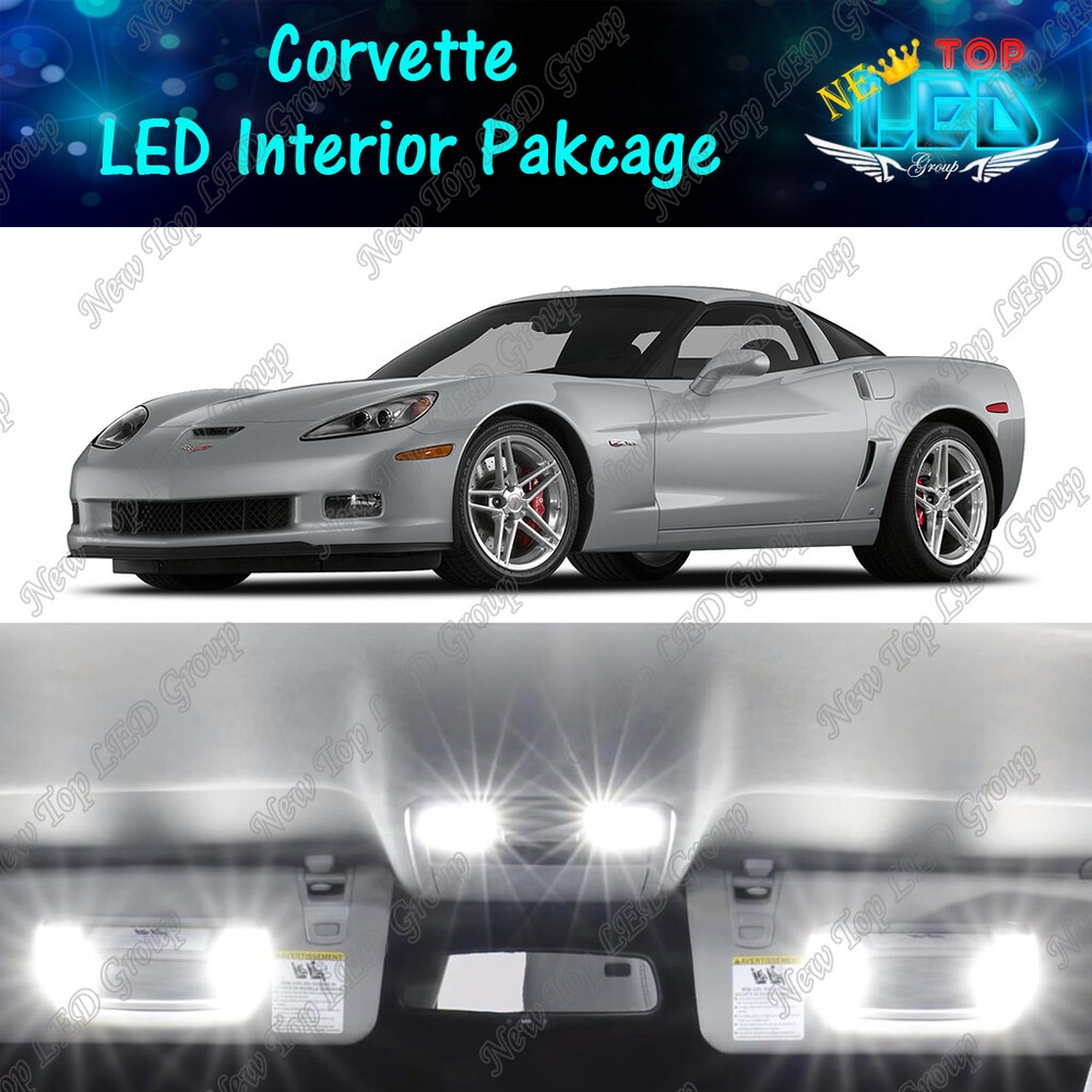 White Interior LED Lights Package Kit For 2005-2013 Chevy Chevrolet Corvette C6
