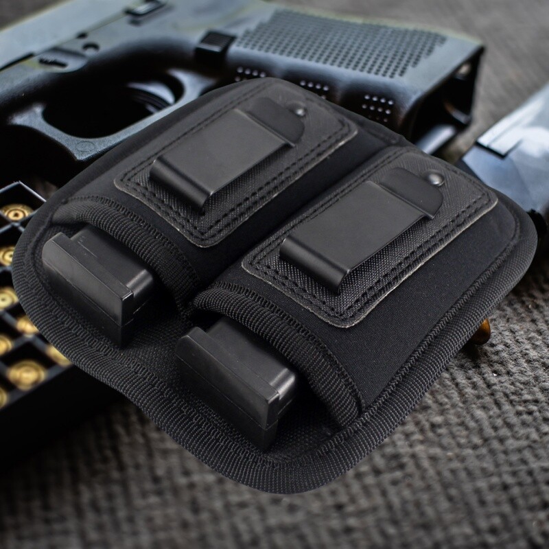 Double Magazine Pouch Single/Double Stack for 9mm .40 .45 .380 .357 Mag Holder
