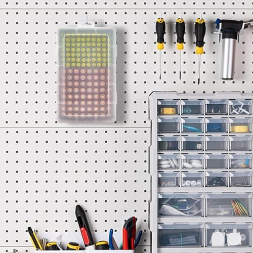 Battery Storage Organizer Case, Battery Vault Box Holder Container for white